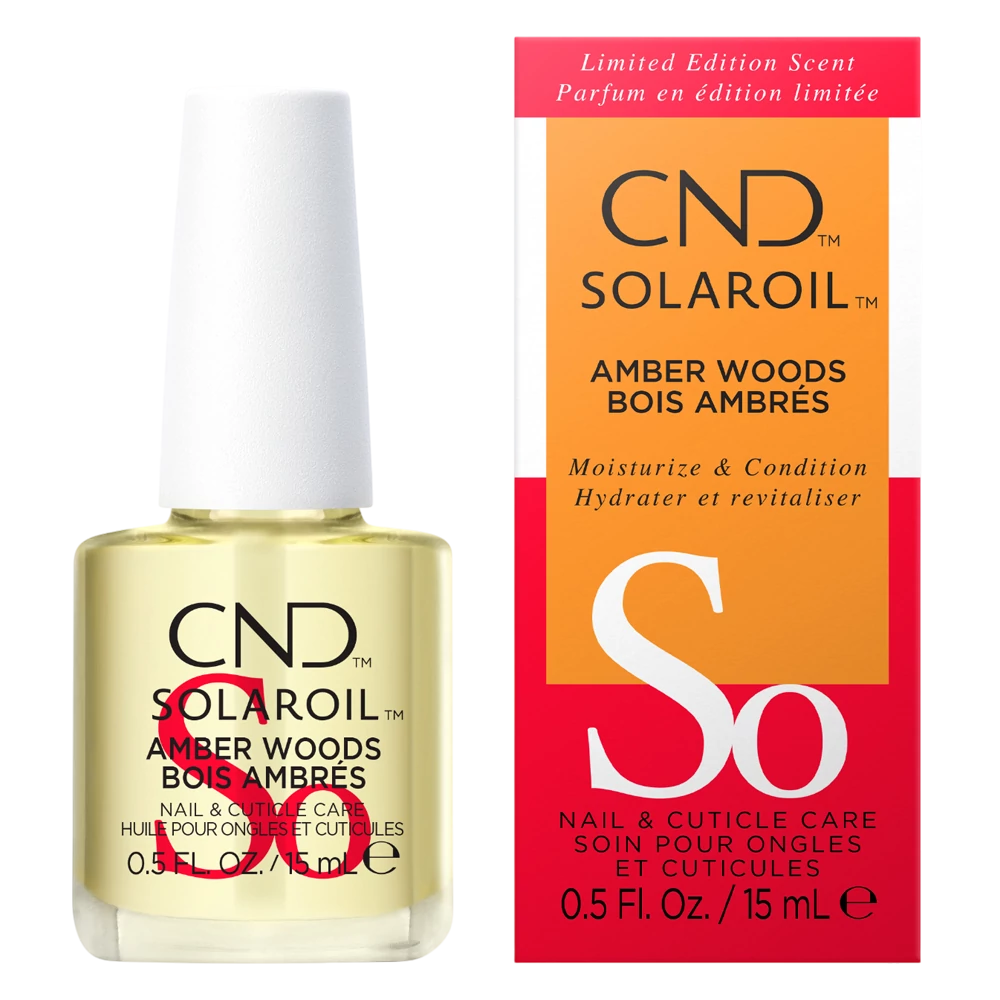 CND SolarOil bőr- és körömápoló olaj ámbrás-fás illattal 15 ml