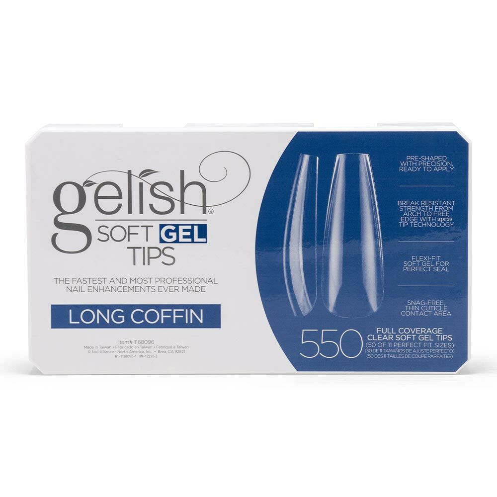 Gelish Soft Gel Long Coffin tip (550 db)