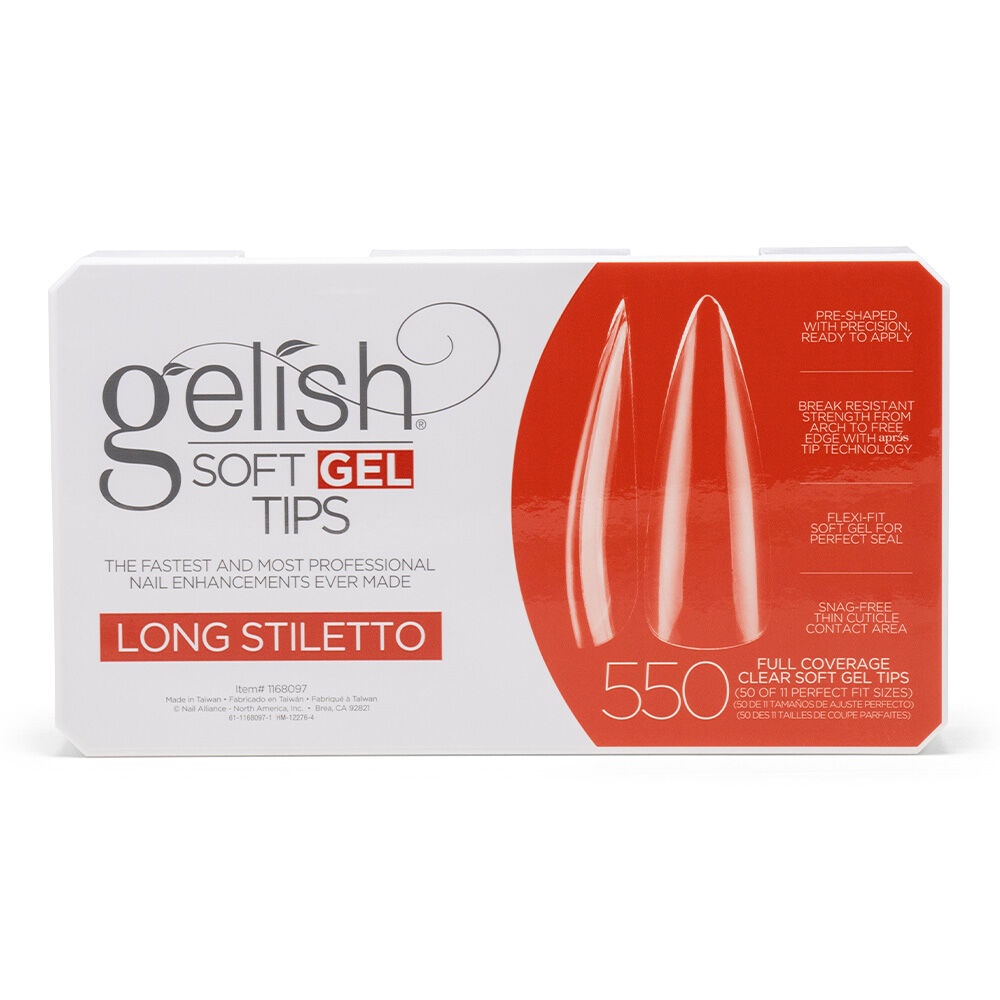 Gelish Soft Gel Long Stilletto tip (550 db)
