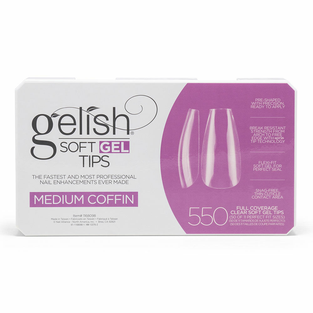 Gelish Soft Gel Medium Coffin tip (550 db)