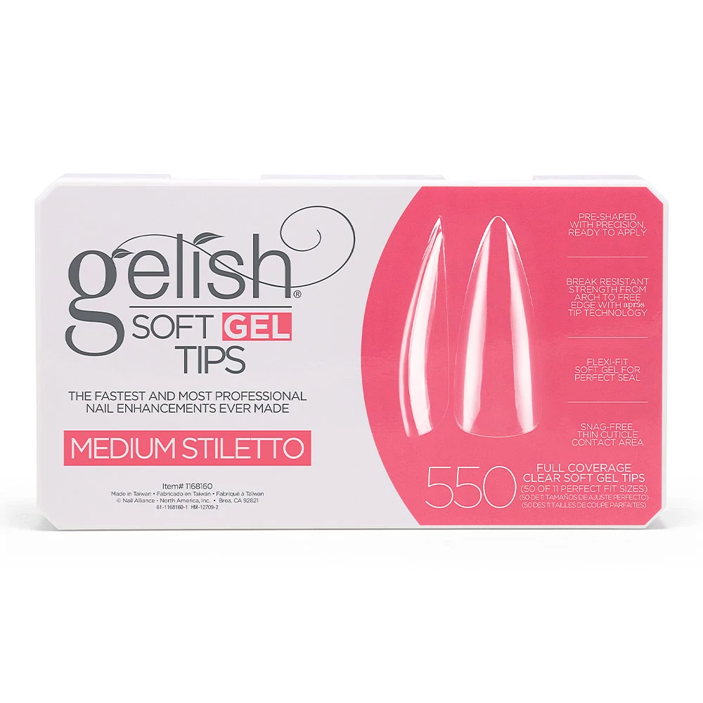 Gelish Soft Gel Medium Stilletto tip (550 db)