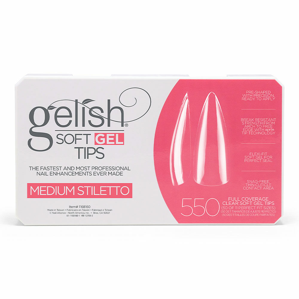 Gelish Soft Gel Medium Stilletto tip (550 db)